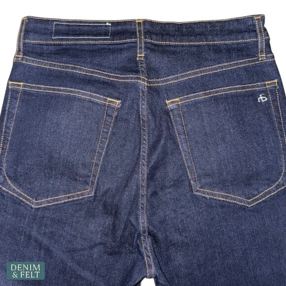 NEW Rag & Bone Casey High Rise Rinse Ankle Flare Jeans Dark Indigo Size 30 - Picture 11 of 16